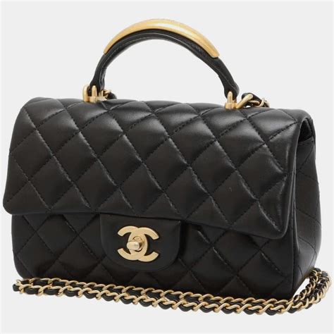 chanel black top handle bag|25cm chanel flap bag.